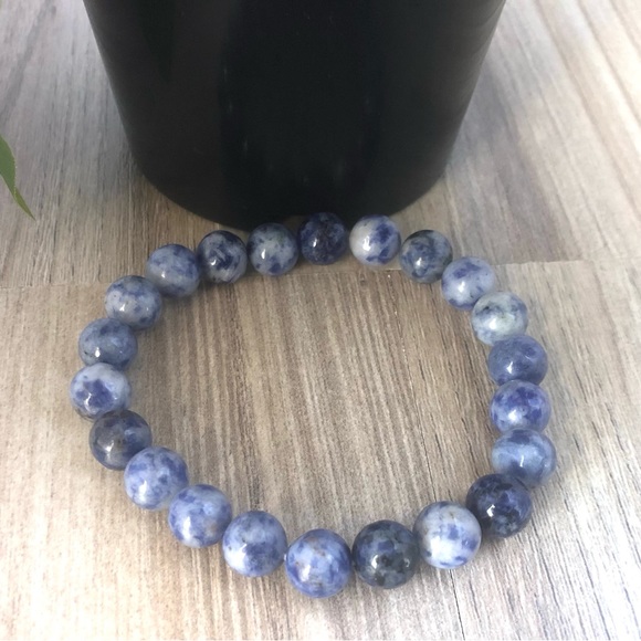 Sodalite Natural Stone Beads Stretchable Bracelet 7" - 8mm Beads Best gift - Picture 3 of 3
